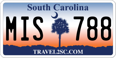 SC license plate MIS788