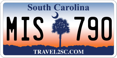 SC license plate MIS790