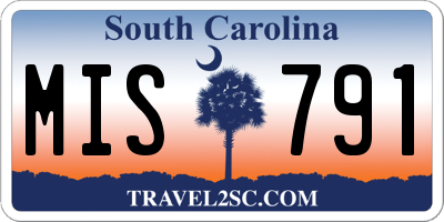 SC license plate MIS791