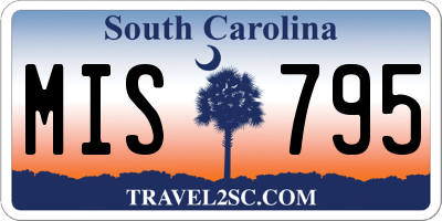 SC license plate MIS795