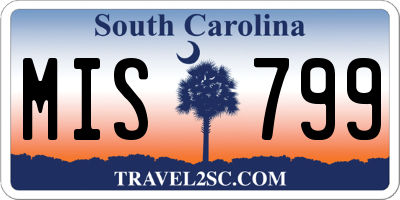 SC license plate MIS799