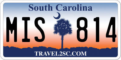 SC license plate MIS814