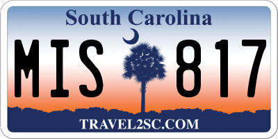 SC license plate MIS817