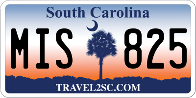 SC license plate MIS825