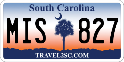 SC license plate MIS827