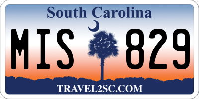 SC license plate MIS829