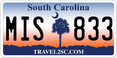 SC license plate MIS833
