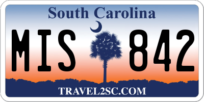 SC license plate MIS842