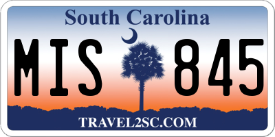 SC license plate MIS845