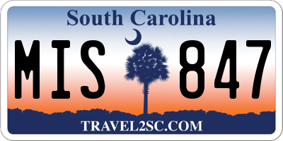 SC license plate MIS847