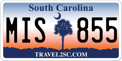 SC license plate MIS855
