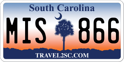 SC license plate MIS866