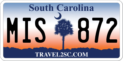 SC license plate MIS872