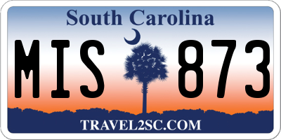 SC license plate MIS873