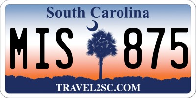 SC license plate MIS875