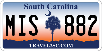 SC license plate MIS882