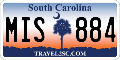 SC license plate MIS884