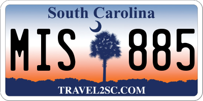 SC license plate MIS885
