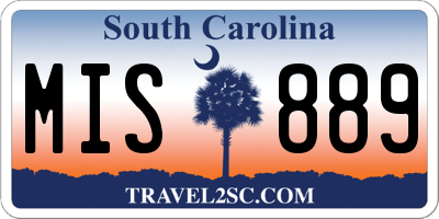 SC license plate MIS889
