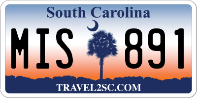 SC license plate MIS891