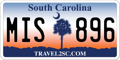 SC license plate MIS896