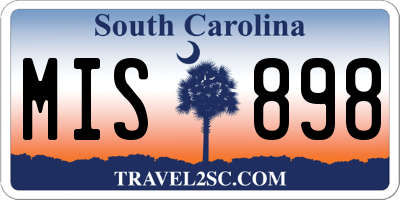 SC license plate MIS898