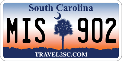 SC license plate MIS902