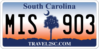 SC license plate MIS903