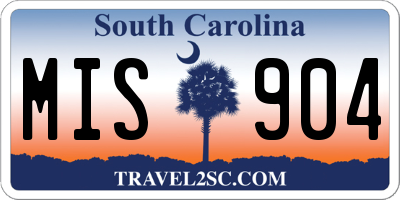 SC license plate MIS904