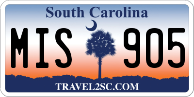 SC license plate MIS905