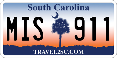 SC license plate MIS911
