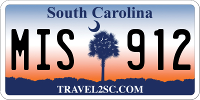 SC license plate MIS912