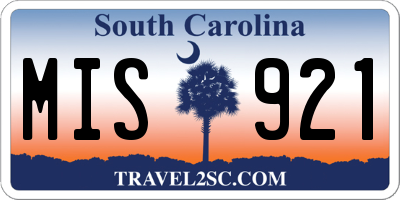 SC license plate MIS921