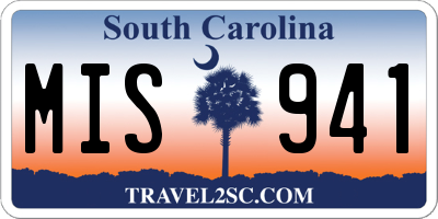 SC license plate MIS941