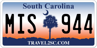 SC license plate MIS944