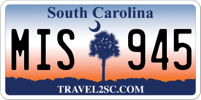 SC license plate MIS945