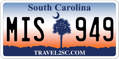 SC license plate MIS949