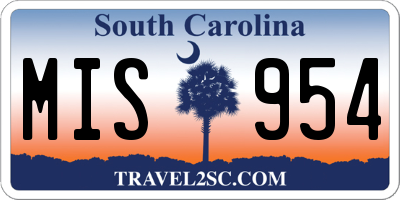 SC license plate MIS954