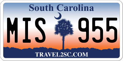SC license plate MIS955