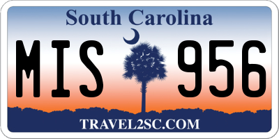 SC license plate MIS956