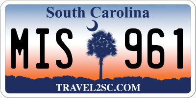 SC license plate MIS961