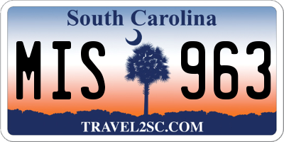 SC license plate MIS963