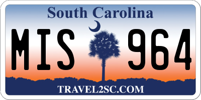 SC license plate MIS964