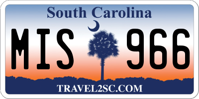 SC license plate MIS966