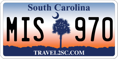 SC license plate MIS970