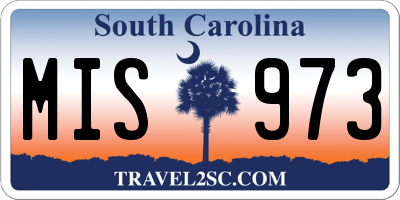 SC license plate MIS973