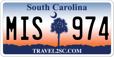 SC license plate MIS974