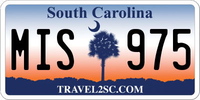 SC license plate MIS975
