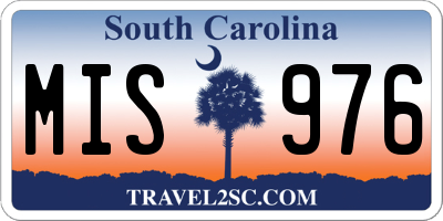 SC license plate MIS976