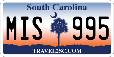 SC license plate MIS995
